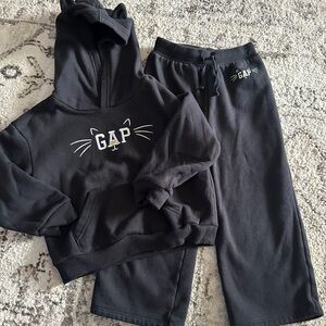 GAP Black Cat Ear Hoodie and Joggers Set